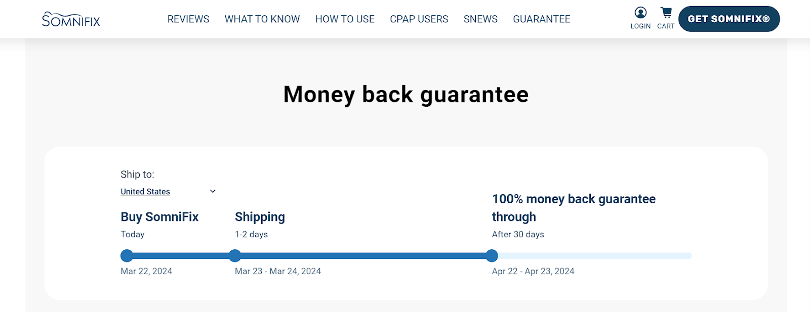 Screenshot of a personalized delivery estimate element on a product page