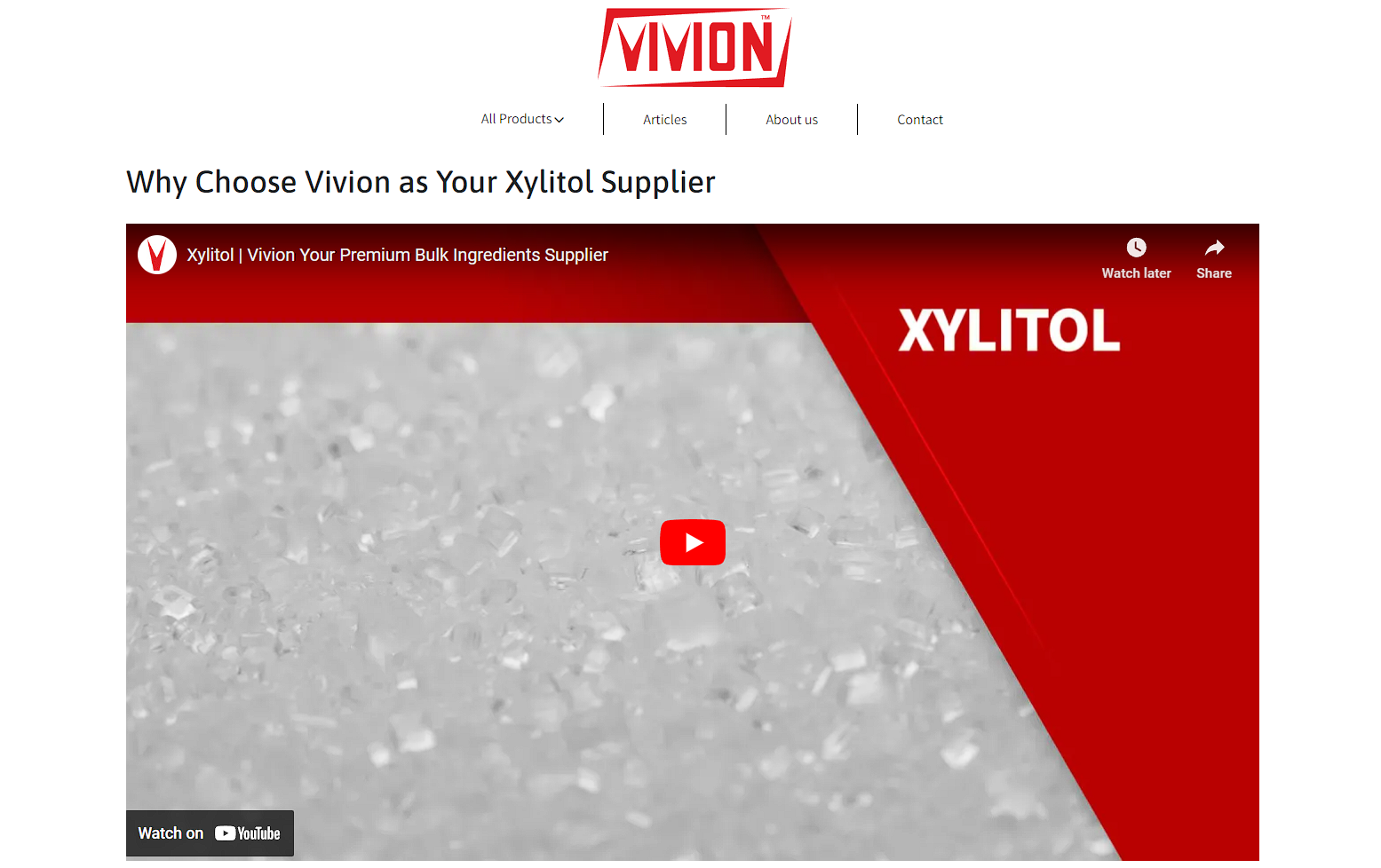 Screenshot of a product video on a product page
